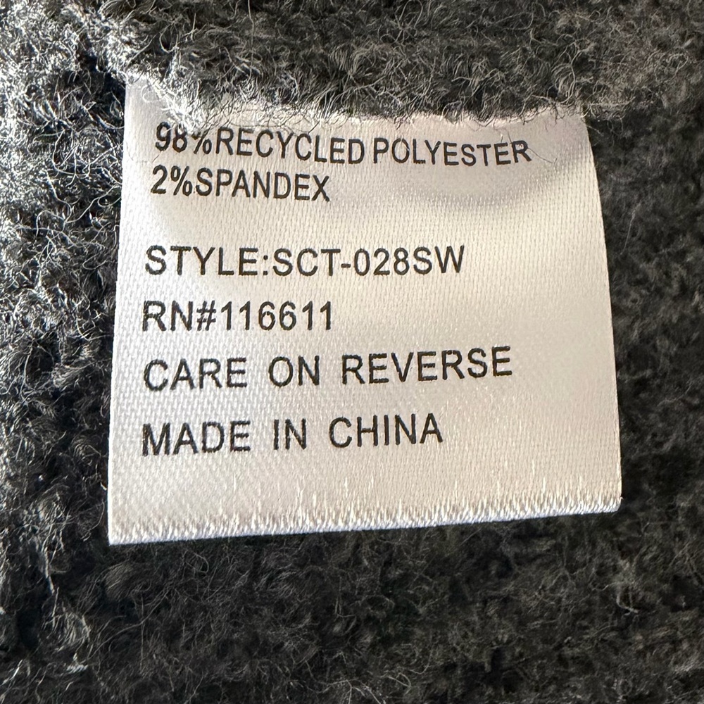 NWT, Self Contrast x Anthropologie Chunky Cozy Dark Gray Sweater, Size Large - Picture 6 of 7